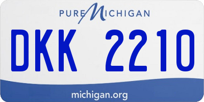 MI license plate DKK2210
