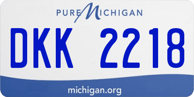 MI license plate DKK2218