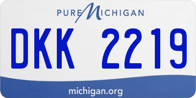 MI license plate DKK2219