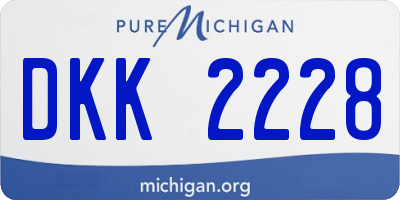 MI license plate DKK2228