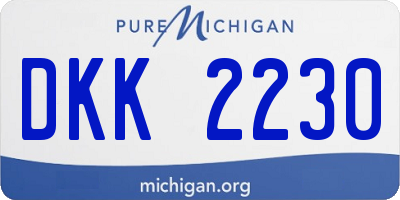 MI license plate DKK2230