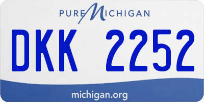 MI license plate DKK2252