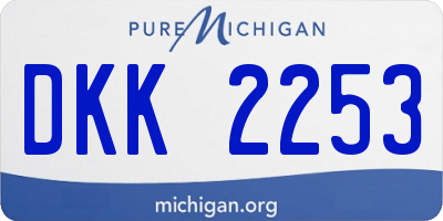 MI license plate DKK2253