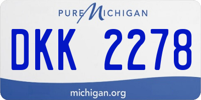 MI license plate DKK2278
