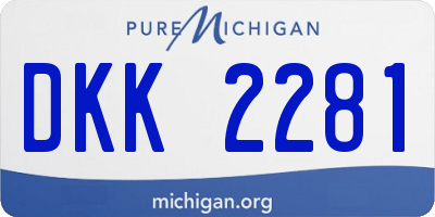 MI license plate DKK2281