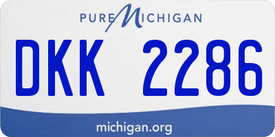 MI license plate DKK2286