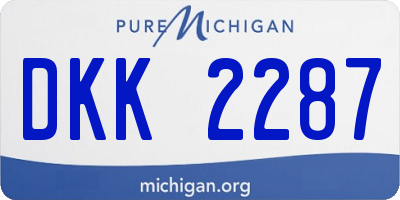 MI license plate DKK2287