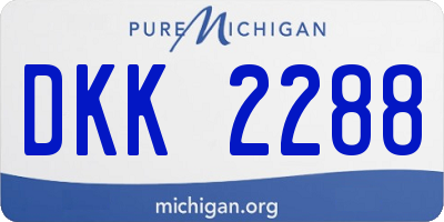 MI license plate DKK2288