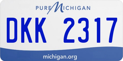 MI license plate DKK2317