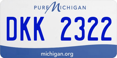 MI license plate DKK2322