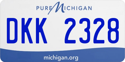 MI license plate DKK2328