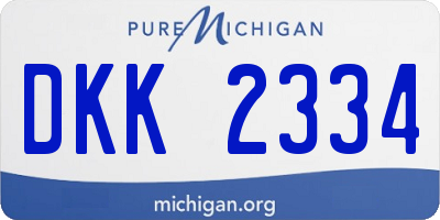 MI license plate DKK2334