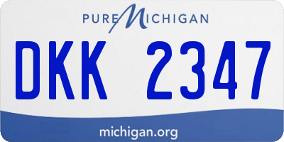 MI license plate DKK2347