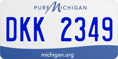 MI license plate DKK2349