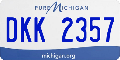 MI license plate DKK2357