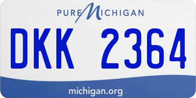 MI license plate DKK2364