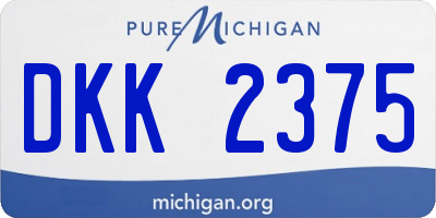 MI license plate DKK2375