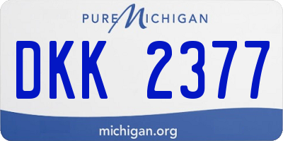 MI license plate DKK2377
