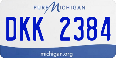 MI license plate DKK2384