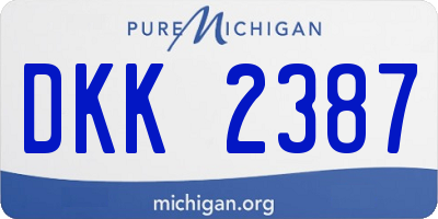 MI license plate DKK2387