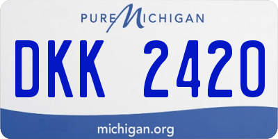 MI license plate DKK2420