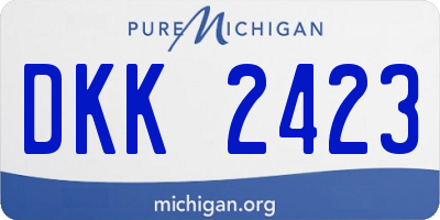 MI license plate DKK2423