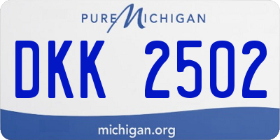 MI license plate DKK2502