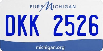 MI license plate DKK2526