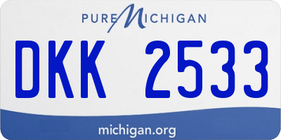 MI license plate DKK2533