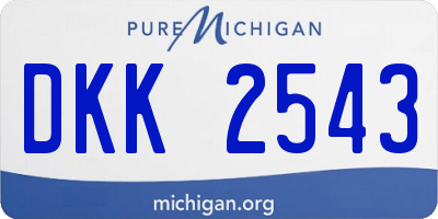 MI license plate DKK2543