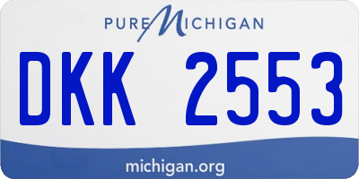 MI license plate DKK2553