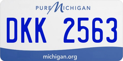 MI license plate DKK2563