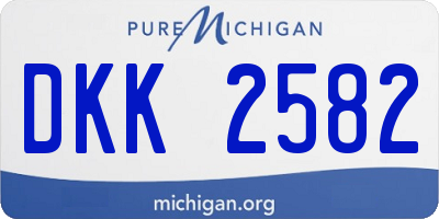 MI license plate DKK2582
