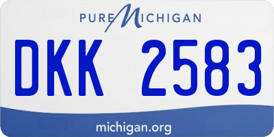 MI license plate DKK2583