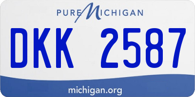 MI license plate DKK2587