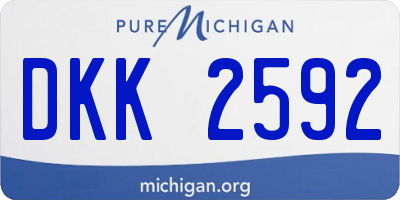 MI license plate DKK2592
