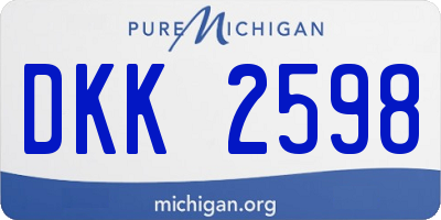 MI license plate DKK2598