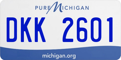 MI license plate DKK2601