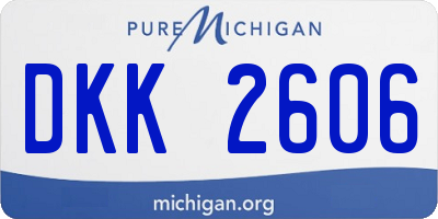 MI license plate DKK2606