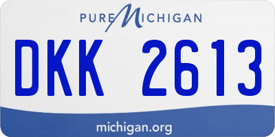 MI license plate DKK2613