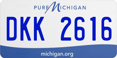 MI license plate DKK2616