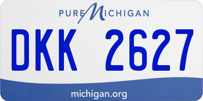 MI license plate DKK2627