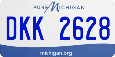 MI license plate DKK2628