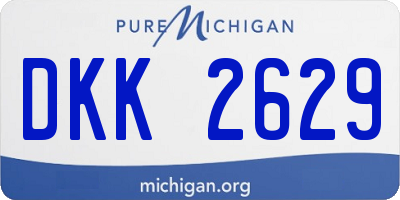 MI license plate DKK2629