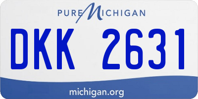 MI license plate DKK2631
