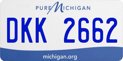 MI license plate DKK2662