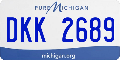 MI license plate DKK2689