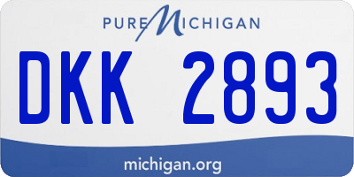 MI license plate DKK2893