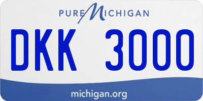 MI license plate DKK3000