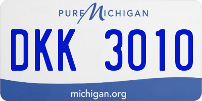 MI license plate DKK3010